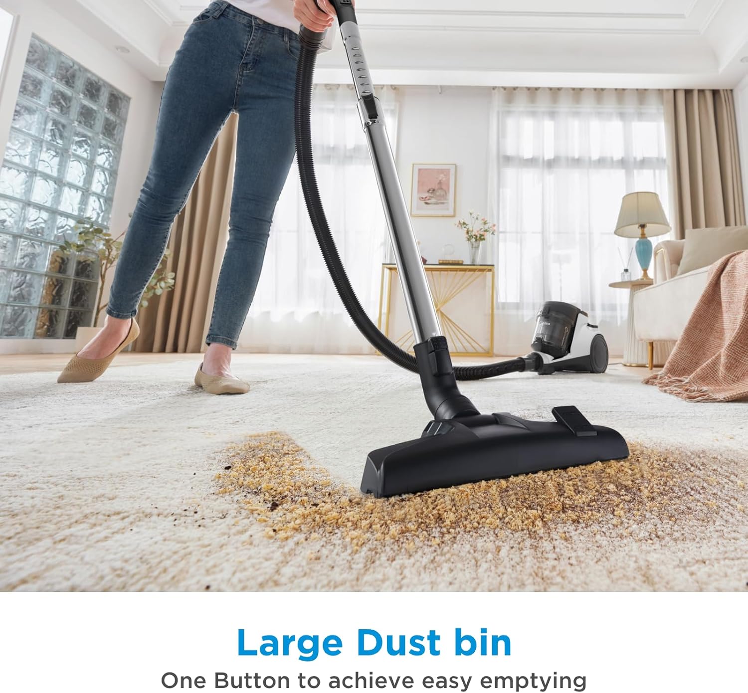 Midea Vacuum Cleaner 1800W Bagless Canister 2L Dust Capacity With HEPA Filter, 200W Midea Vacuum Cleaner 1800W Bagless Canister 2L Dust Capacity With HEPA Filter, 200W